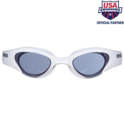 Arena The One Woman Swim Goggles For Women Watertight Fit Orbit-Proof Seals Anti-Fog Polycarbonate Non-Mirror Lens, Smoke/White/Purple #TOP1