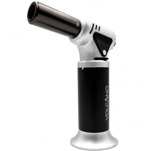 Volcano i710 Butane Torch Lighter - Refillable & Windproof Adjustable Flame Kitchen Torch Gun for Creme Brulee, Cooking, Baking, and Cigars - Silver by Generic - Used condition - US$10.93