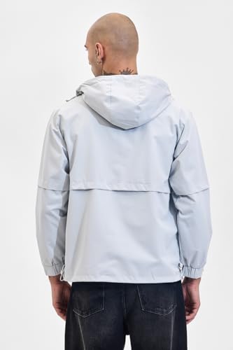 Image of SNITCH Men Casual Jacket | Relaxed Fit High Neck Full Sleeve Solid Pattern | 100% Polyester Durable & Comfortable Machine Washable Jacket