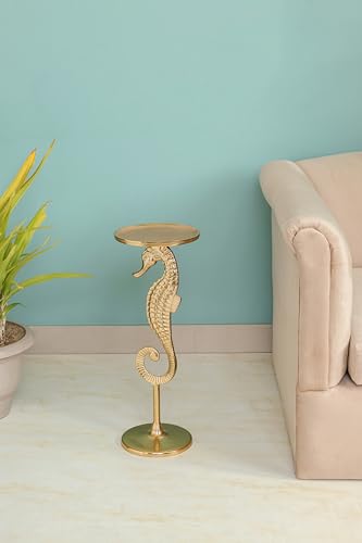 Image of Metal Brings Coastal Glam Side Table for Living Room Bedroom Home Decor Coffee Table Bedside Table and End Table