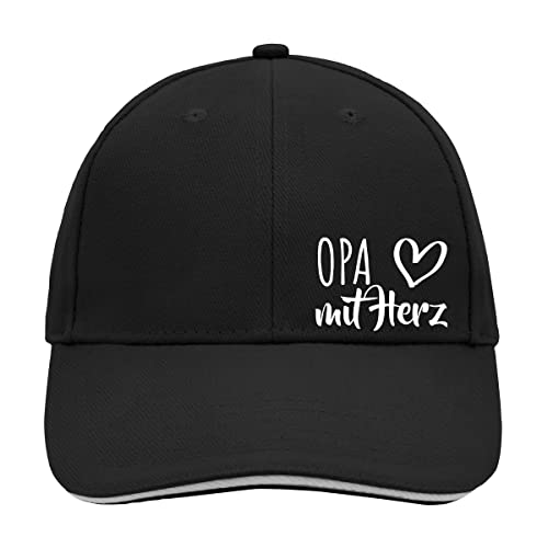 huuraa! Cappy Mütze Opa mit Herz Unisex Kappe Black/Light Grey mit Motiv für die tollsten Menschen Geschenkidee für Freunde und Familie Cover