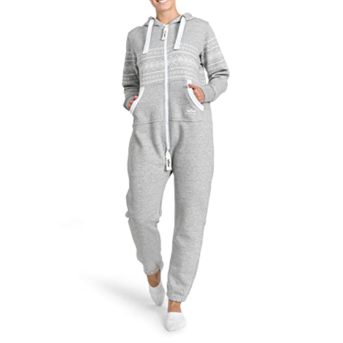 Finchgirl 31K2 Azteken FG117 Damen Jumpsuit Overall Jogging Hellgrau XS
