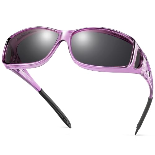URUMQI Polarized Sunglasses Fit Over Glasses for Men Women Wraparound Sun Glasses UV400 Protection for Driving Fishing