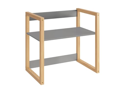 Mesa Zoe Infantil com Regulagem de Altura Cinza Fosco/Madeira Natural - Reller