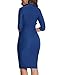 MUXXN Women's Fashion Retro 1950s 3/4 Sleeve Midi Mock Neck Slim Party Date Dresses Blue L