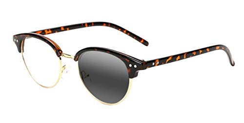 Men Women Fashion Vintage Multifocal Progressive Reading Glasses Photochromic UV400 Anti-UV Reader (Leopard, 1.5)