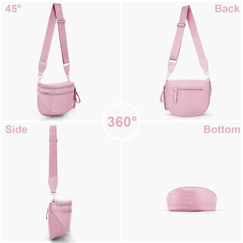 Image of Lushandy Bum Bag Checkered Crossbody Bag Mom Everyday Purse | Roomy Space, Wipe Clean, Wide Strap