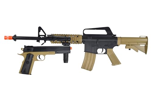 Colt Soft Air RIS Spring Airsoft Rifle and Pistol On-Duty Kit, Tan (180790)