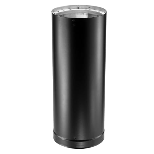 DuraVent DVL 7.25 x 6 Inches Galvanized Steel/Stainless Steel Double Wall Wood Burning Stove Pipe Connector to Vent Smoke/Exhaust Black