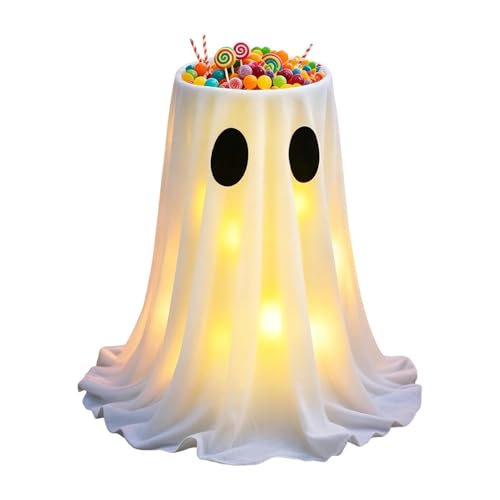 Bol à bonbons fantôme d'Halloween extérieur pour chemin et porche