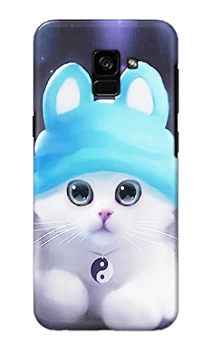 Image of Chinese Cutie Kitten Cat Big Eyes Lovely Girl Ears Hard Back Case Cover for Samsung Galaxy A5 (2018) / Samsung A8 (2018), A530F, A530F / DS Back Cover -(J5) VNS2221