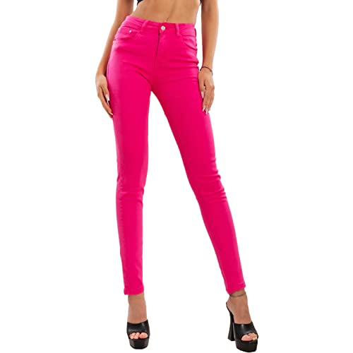 Toocool Jean Femme Pantalon Skinny Slim Élastique Bodycon VI-8006, fuchsia, S