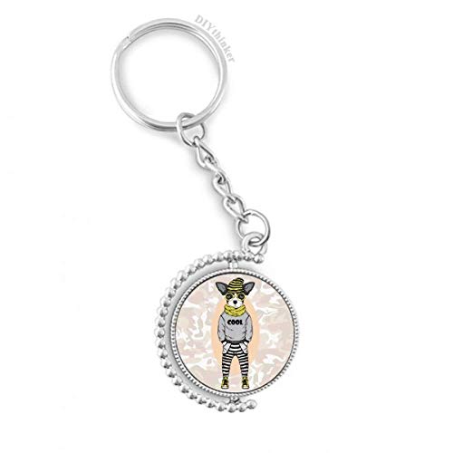 Llavero giratorio de perro acuarela Pilgrim que evita enredos