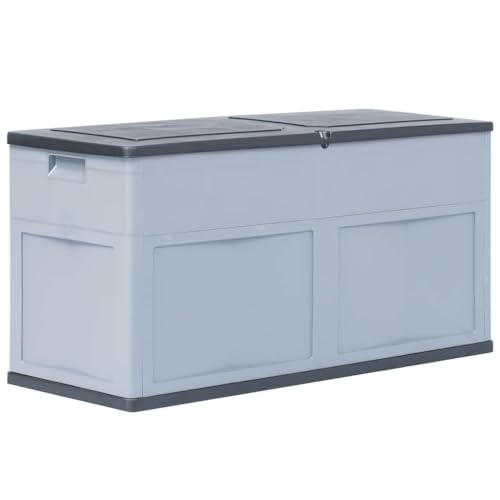 vidaXL Garden Storage Box 320L - Versatile and Weather- Indoor/Outdoor Storage Solution in Grey and Black