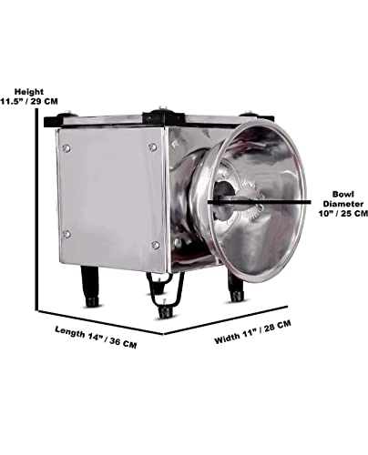 PRINA E-SHOP Stainless Steel Electric Type Handcrafted Movable Coconut Scraper/Grater/Chopper/Peeler/Thengathuruvi for Kitchen (Silver_500g)