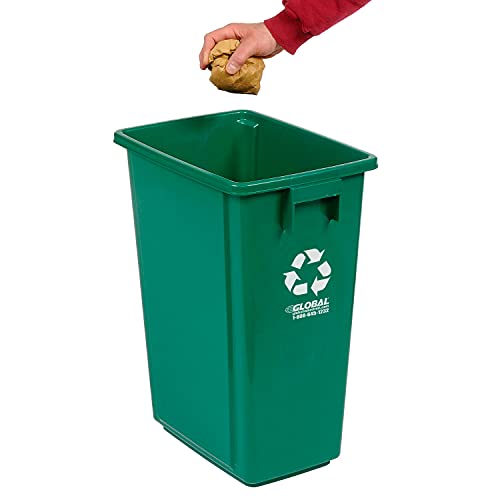 Global Industrial Recycling Container, 15 Gallon, 12" W X 18" D X 24" H, Green #TOP3