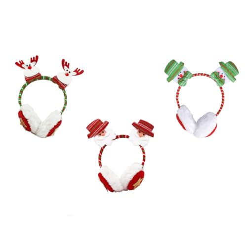 Yardenfun Diadema Navideña Orejeras Decorativas para Adultos y 3 Piezas Multicolor Accesorios Cabello Ideales para Fiestas y Disfraces Festivos