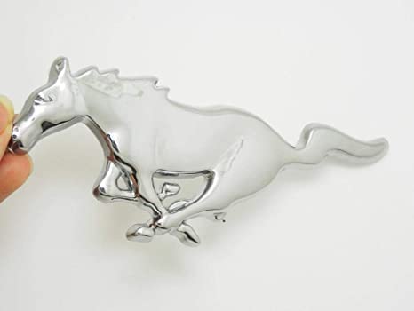 Image of VRT 3D Chrome Emblem Automotive Car, Bike Badges Logo Self Adhesive Sticker (Horse, Silver)