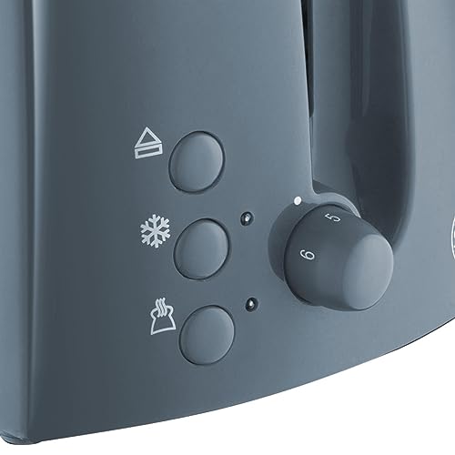 Russell Hobbs Textures 2 Slice Toaster (Extra Wide Slots, 6 Browning levels, Frozen, cancel & reheat function with indicator lights, Removable crumb tray, 850W, Grey matt & high gloss finish) 21644 - Image 3