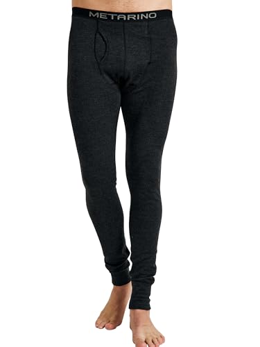 METARINO 100% Merino Wool Base Layer Men Pants -Midweight Thermal Underwear Bottoms for Skiing,Hiking,Cycling,Sports