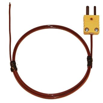 Digi-Sense Type-K PVC-Insulated Probe Exposed Tip Mini-Connector, Exposed 3ft 24 -Gauge