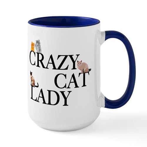 Taza grande de cerámica 15 oz Crazy Cat Lady miniatura 1