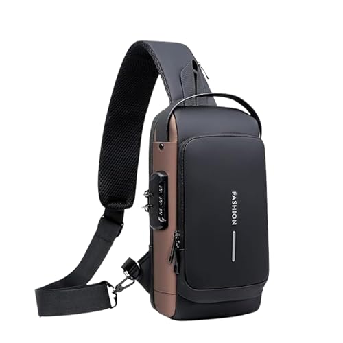 Tomorrow Fashion Sling Bags for Men Women, Waterproof Chest Bag, Anti-Theft Password Lock, Crossbody Backpack, Small Flex Shoulder Bag for Hiking, Cycling, Running, Travel