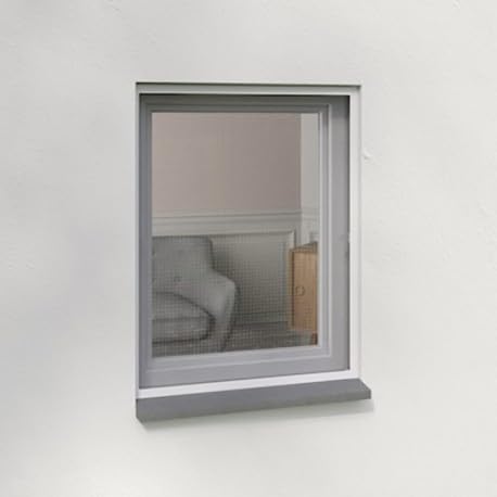 Zanzariera con telaio rimovibile, in alluminio, 100 x 100 cm, colore: Bianco
