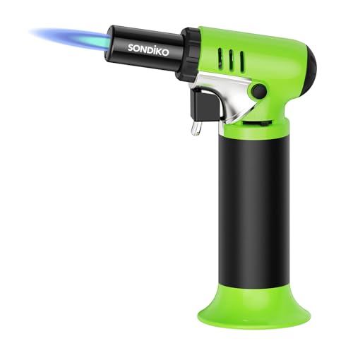 Sondiko Butane Torch, Refillable Soldering Torch with Visible Fuel Window