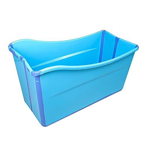 Gdrasuya10 Portable Folding Tub Bucket Kit, Blue Large Foldable Adult Bathtub Baby Folding Swimming Pool Children Bath Tub