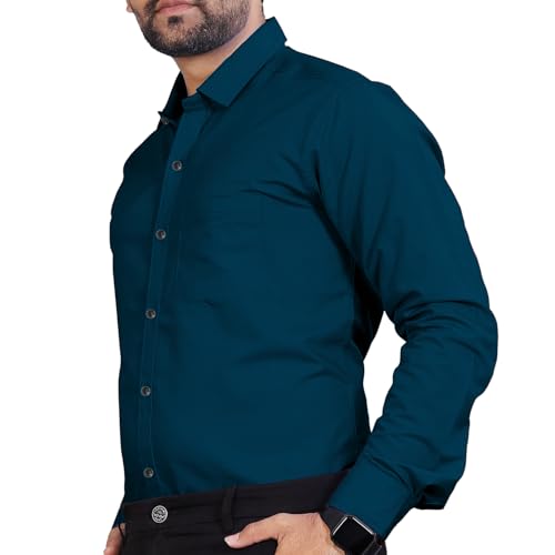 Image of Univibe Men's Slim Fit Full Sleeve Spread Collar Cotton Blend Shirt for Men and Boys