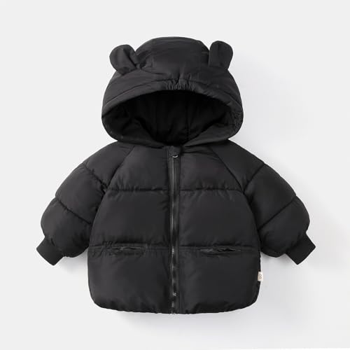 Toddler Winter Coat Fleece Lined Bear Hooded Heavyweight Girls Puffer Jacket Zip Up Thermal Cute Kids Fall Outwear3