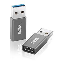 XAOSUN 10Gbps USB auf USB C Adapter,100W Typ A auf Typ C,USB3.1 Gen2 & PD Schnellladung Kompatibel mit iPhone 15/16 Pro, Airpods, iPad, Galaxy, PC, Auto,Powerbank (2 Stück)