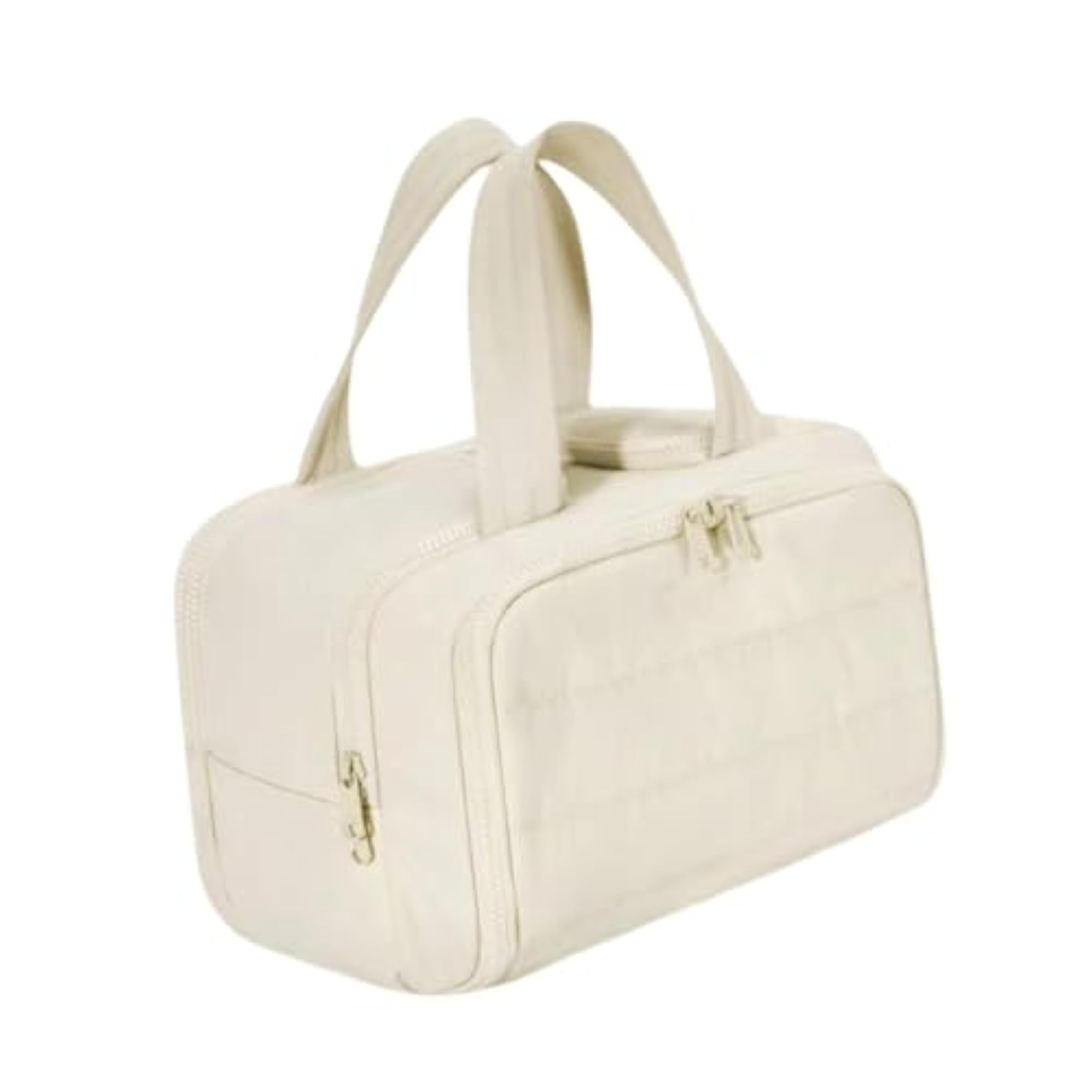 Open Toiletry Bag Organizer for Trips, White