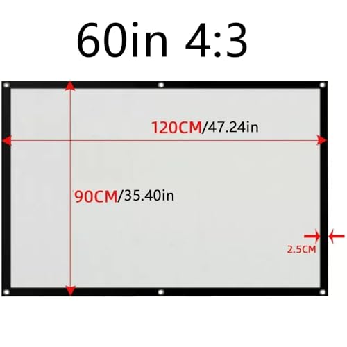 Pantalla de proyección plegable portátil 60 pulgadas 4:3 miniatura 6