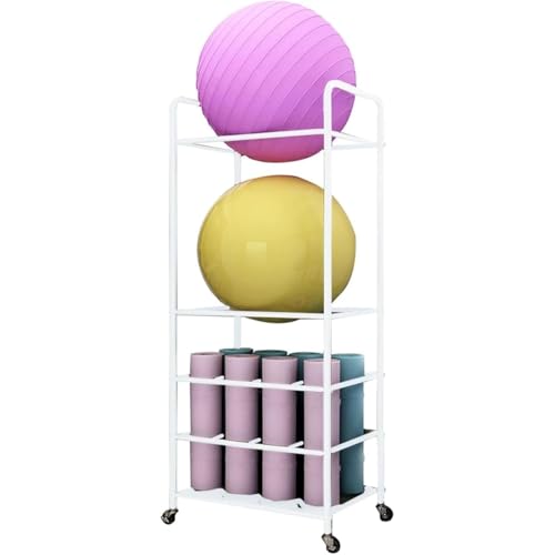 Chariot de rangement pour balles de yoga organiseur équipement exercice salle de sport