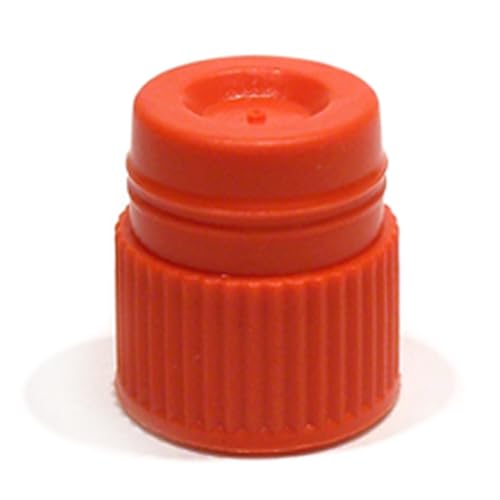 Test Tube Cap, Hollow Top Type, 16mm, Orange, Karter Scientific 94A25 (Pack 25)