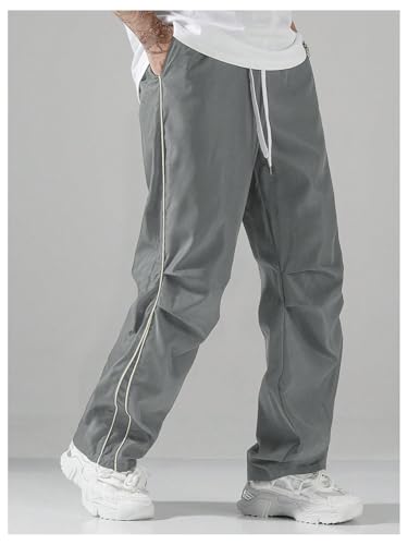 GORGLITTER Men's Y2K Baggy Sweatpants Cross Graphic Parachute Pants Vintage Streetwear Track Pants4