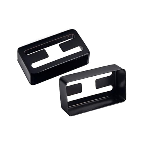 Toyvian 2個 ピックアップカバー エレキギターウォールマウント チューナー ベース ギターウォールスタンド ユニバーサル入力ジャック ヒュミドール ハムバッカーカバー Black