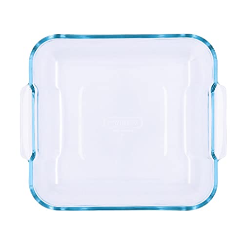 Pyrex Platà rôtir carré en verre borosilicate, 25 x 21 cm, multicolore, 25 x 21 cm