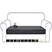 Granbest Luxuriöser Samt Sofa Sitzkissenbezug, Hochelastischer Sofasitzbezug für Couch, Superweich Dick Sitzkissenschutz (2 Sitzer,Grau)