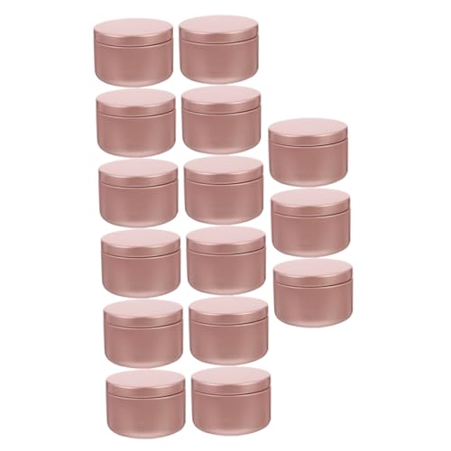 HOMSFOU 24pcs Aluminum Candle Tins Round Containers for Candle Making Portable Craft Jars for Candy Storage Spices Beads and Items Matte Finish