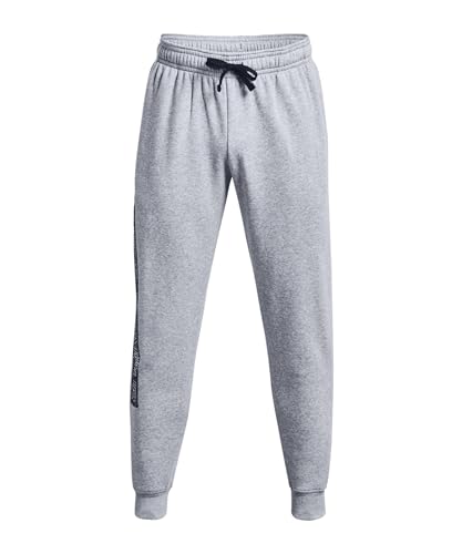 Under Armour Rival Fleece Graphic Joggers 1370351-011, Mens Trousers, Grey, XL EU