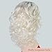 RENERSHOW Medium Platinum Blonde Curly Wigs for White Women Ombre Blonde Wavy Wig Side Part Synthetic Hair Replacement Wig