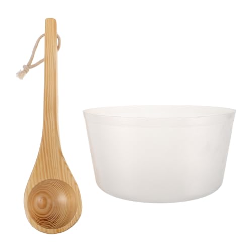 Doublure de seau de sauna 4l avec louche en bois POPETPOP pour spa