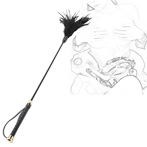 Plume chatouilleur sexe érotique flogger SM fouet fouet poignée en cuir avec anneau de suspension flirt chatouilleur plume chatouilleur fouet bondage fessée paddle jeu de rôle érotique jouet sexuel