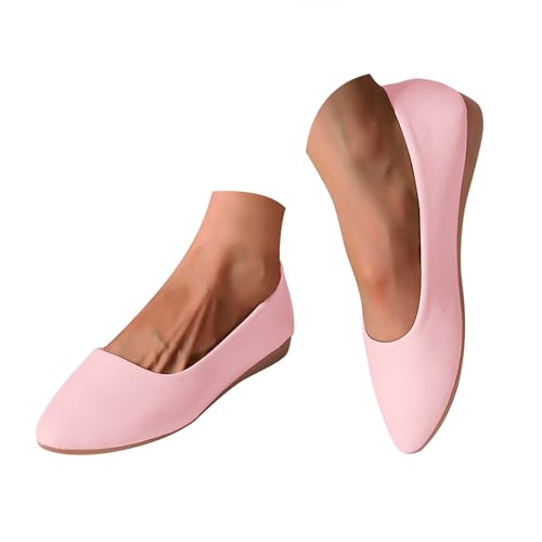Pointed Toe Flats for Women Dressy Work Dress Shoes Business Casual Slip On Ballet Flats Wedding Party Office Leather Elegant Mary Jane Shoes Comfortable Non-Slip Ballet Loafer