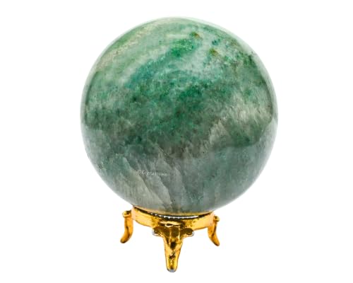 Image of Certified Green Aventurine Crystal Ball for Meditation - Premium Crystal Vastu Items for Home and Feng Shui Items for Good Luck - Ideal for Pooja Supplies and Spiritual Practices (3 inch Inch)