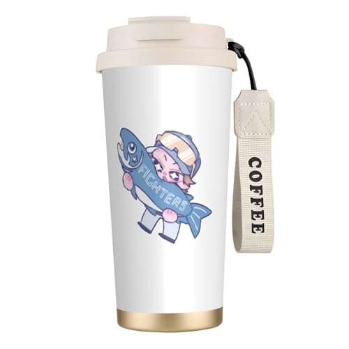 ステンレスカップ 北海道日本ハムファイターズ 車用タンブラー 大容量 マグボトル 水筒 車用コップ おしゃれ 大容量 保冷 保温 真空断熱 ストロー付き 蓋付き 直飲み ウォーターボトル 持ち運び便利 男女兼用 プレゼント オフィス 家庭用 車載用 500