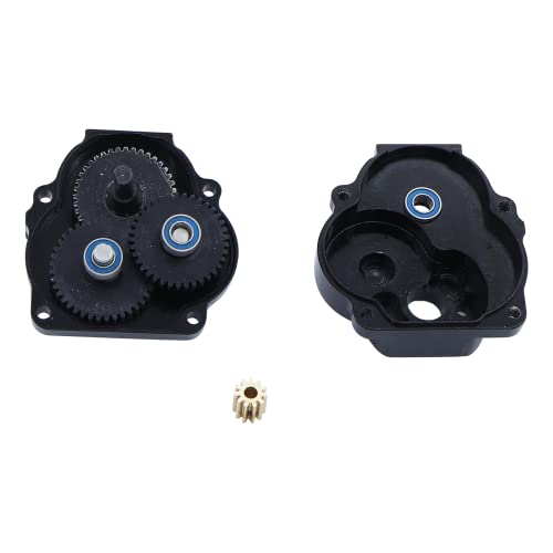 Trx4M Metal Cnc Transmission Gearbox Set With Motor Gear For 1/18 Rc Crawler Car Model Parts (Black) #TOP2